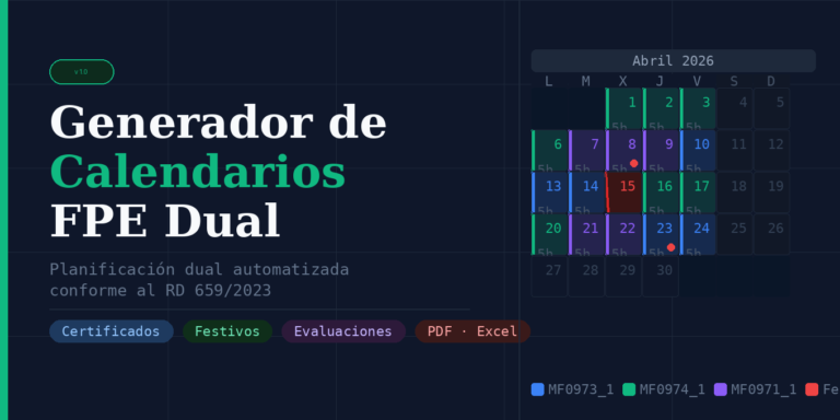 Generador de Calendarios FPE Dual